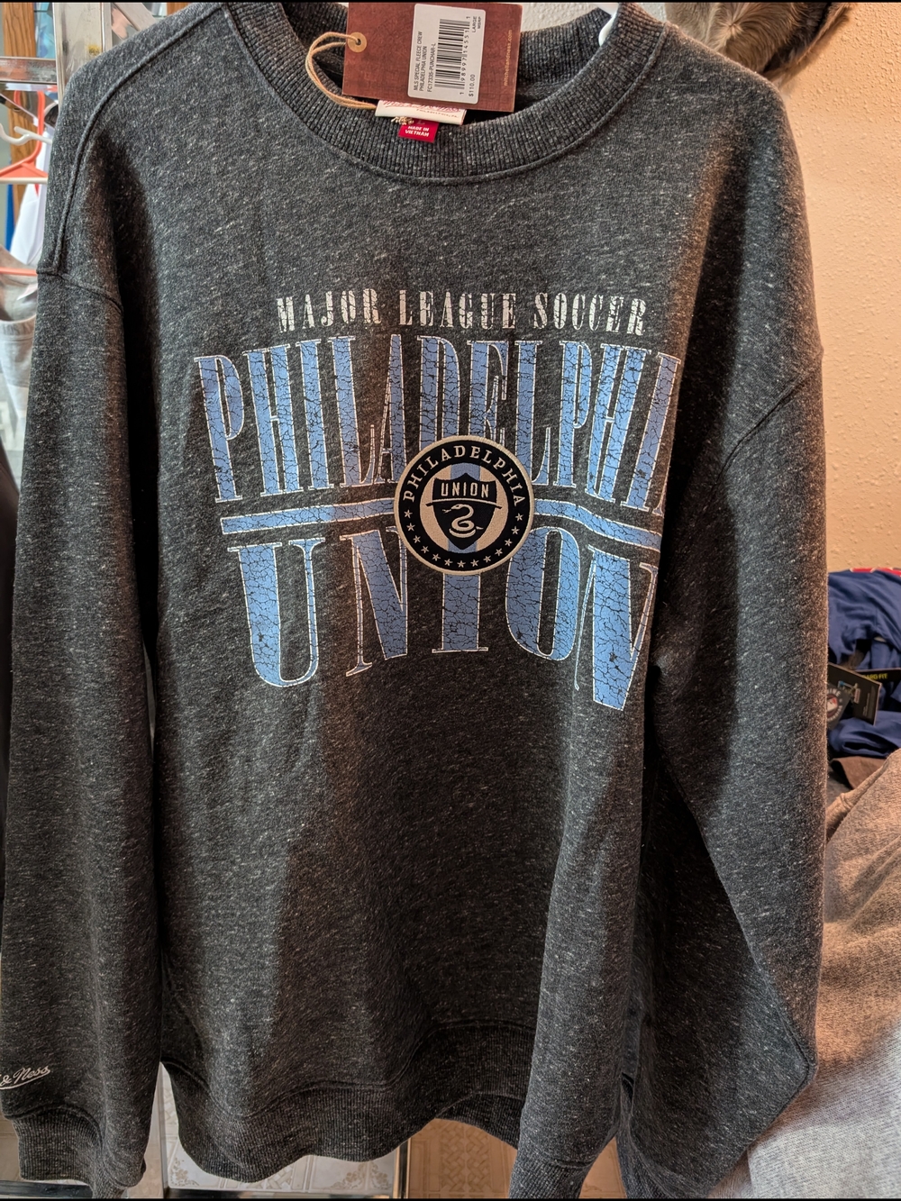 Mitchell & Ness Philadelphia Union Charcoal Crewneck Sweatshirt